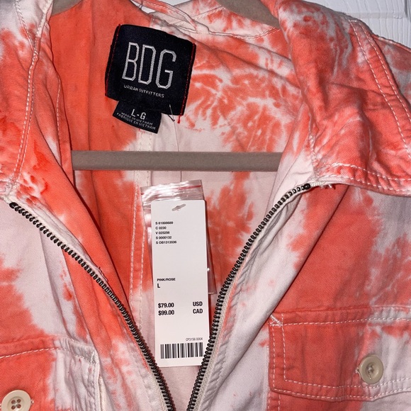 NWT urban outfitters coral tie dye jacket - Picture 3 of 6